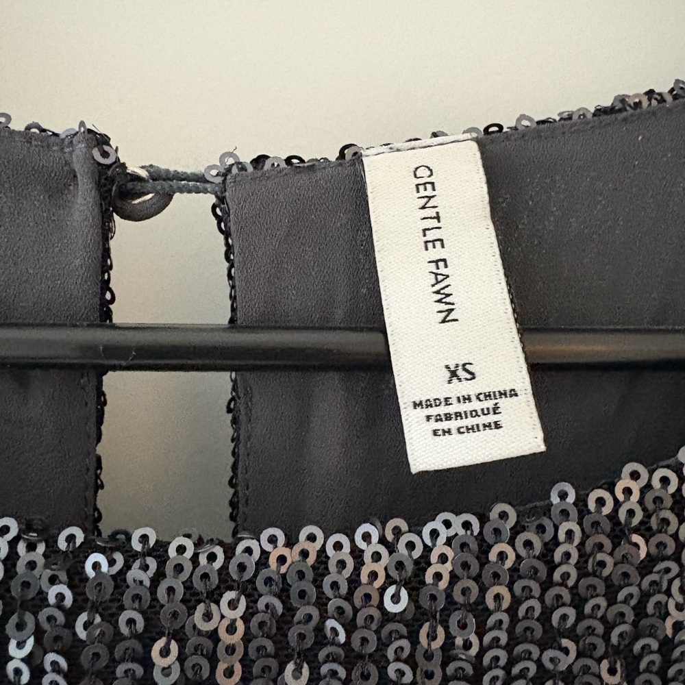 Gentle Fawn Shimmering Black Sequin Blouse - Picture 3 of 3